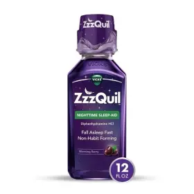 61728727 Vicks Zzzquil Nighttime Sleep-aid Warming Berry 12 Fl Oz Sleeping Aid For Adults