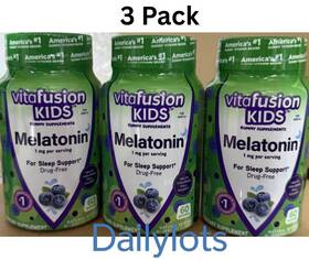 Vitafusion 10027917001705 Kids Melatonin 60 Gummies Each Blueberry 3 Pack Check Bb