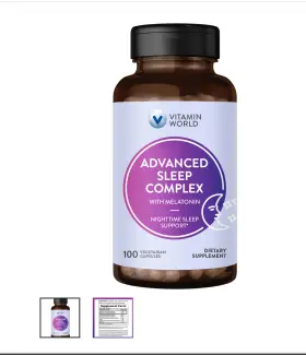 99643 Vitamin World Advanced Sleep Complex With Melatonin 100 Vegetarian Caps Ex 02/27