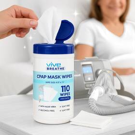 Vive Breathe 810178881000 Cpap Mask Wipes 110 Pack - Cleaner For C Pap Unscented Pad Sanitizer F