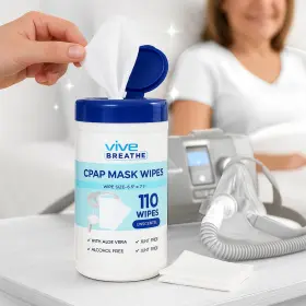 Vive Breathe 810178881000 Cpap Mask Wipes 110 Pack - Cleaner For C Pap Unscented Pad Sanitizer F