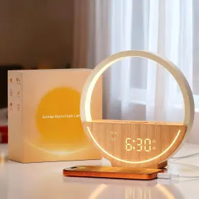 Aj370a Vivilumens Sunrise Alarm Clock - White Noise Machine Dual Alarms Night Light