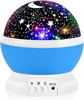 Votozi 613966059298 Night Light For Kids Moon And Star Projector 360 Blue