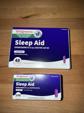 Bundle-2 Walgreens 311917031958 Nighttime Sleep Aid 25mg Diphenhydramine 48 Softgels/100 Caps