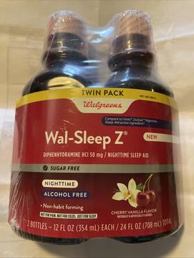 Walgreens 311917214689 Twin Pack Wal-sleep Z Sugar Free Cherry Vanilla Diphenhydramine Hci Sleep Aid