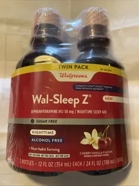 Walgreens 311917214689 Twin Pack Wal-sleep Z Sugar Free Cherry Vanilla Diphenhydramine Hci Sleep Aid Walgreens 311917214689 Twin Pack Wal-sleep Z Sugar Free Cherry Vanilla Diphenhydramine Hci Sleep Aid