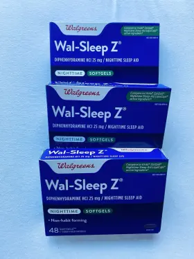 847539 Walgreens Lot Of 3 Wal-sleep Z 48 Ct Diphenhydramine Hci 25 Mg Softgels Sleeping Tab 06/25