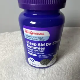 W3org0122-f Walgreens Sleep Aid De-stress Melatonin 2 Mg Gummies 42 Ct Exp 07/2026