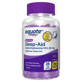 Walmart Stores Inc 705353921766 Equate Nighttime Sleep-aid Diphenhydramine Hcl 25mg Caplets For Sleep
