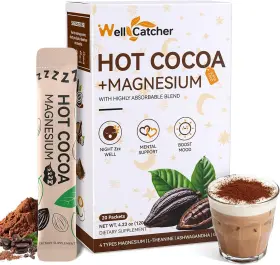 Wellcatcher 445032538580 Nighttime Sleep Hot Cocoa With Magnesium Mushroom Chocolate Powder As