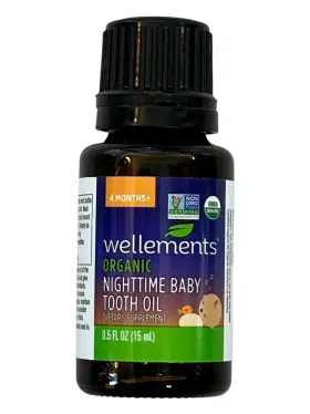Wellements 729609000760 Organic Nighttime Baby Tooth Oil - 0.5 Oz Ex 8/26
