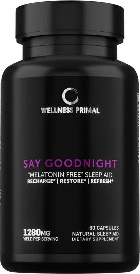 Wellness Primal 445005844847 Natural Sleep Aid For Longer Restful And Stress Relief With Magnesium Gaba L