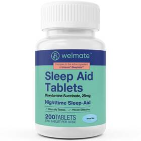 Welmate B09nclmh73 Doxylamine Succinate 25mg Nighttime Sleep Aid 200 Tablets Made In Us