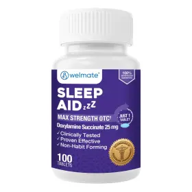 Wel-51a Welmate Nighttime Sleep Aid - Doxylamine Succinate 25 Mg For Adults And Children 12