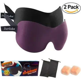 Whalek 600977039999 Sleep Eye Mask Super Soft 3d Contoured Blindfold Sleeping Cover Pack Of 2
