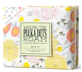 Where The Polka Dots Roam 856233007121 Light Floral Bedsheets Twin Size Super Soft Wrinkl