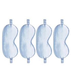 Wjing Yi Jia Mk01nil4p-azure 4pack Satin Sleep Masks Soft Silk Eye Mask Blackout Travel Nap