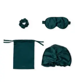 88257132 Wndr Ln Satin Scrunchie Hair Tie Bonnet Silky Sleeping Eye Mask Set Of 4
