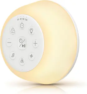 Lq-b02 Wobrikosee Rechargeable White Noise Machine With 9 Colors Night Light Portable Sound Ma