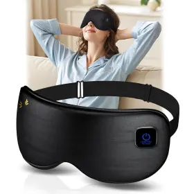 Wushxi 795847434384 Silk Cordless Heated Eye Mask For Dry Eyes Light Blocking Warm Compress