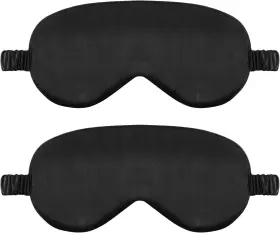 Aiqraf00t Wy Lighting Level 2 Pack Sleep Mask Silk Eye Cover For Sleeping Soft Satin Black
