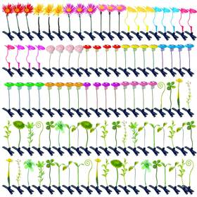Xtzggys B0f4qw33nz 100 Pcs Bean Sprout Hair Clips Mixed Styles Plant Hairpins Rave Flower Butterfly