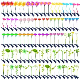 B0f4qw33nz Xtzggys 100 Pcs Bean Sprout Hair Clips Mixed Styles Plant Hairpins Rave Flower Butterfly