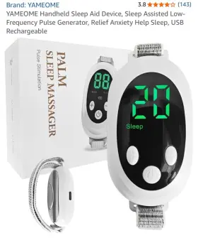 Yameome 731140632942 Handheld Sleep Aid Device Assisted Low-frequency Pulse Generat