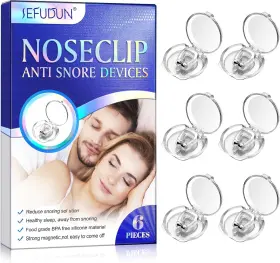 Yeugscka 313017286283 Silicone Magnetic Anti Snoring Nose Clip 6pcs Reusable Device