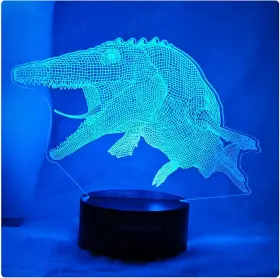 Yodafoor 602105149020 Dinosaur Night Light 3d Illusion Lamp For Kids Multicolor Mosasaurus