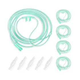 Yoncozy 717015872378 Adult Soft Nasal Oxygen Cannula Kit 10 Pack - 7-ft Tubing For
