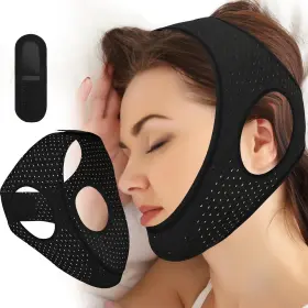 Yongsenina 742346619620 Chin Strap For Sleeping Effective Anti Snoring Devices Airflow 48cm Black