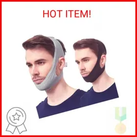 Yootar 445001467460 Chin Strap For Cpap Users 2 Pack Black And Grey Comfortable Mesh Anti Snoring Chi