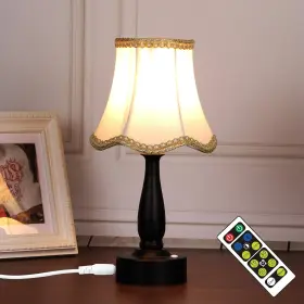 Yx-007 Yucanucax Table Lamp With Warm And Cold Color 3 Stage Dimmable H11.5 Inch Retro Ivory