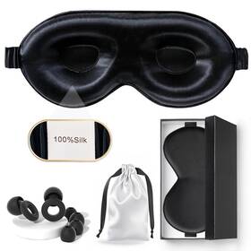 Yueerbao Pm-z7cw-s1k3 100% Mulberry Silk Sleep Mask As Your Ultimate 1 Count Pack Of Black