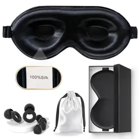 Pm-z7cw-s1k3 Yueerbao 100% Mulberry Silk Sleep Mask As Your Ultimate 1 Count Pack Of Black