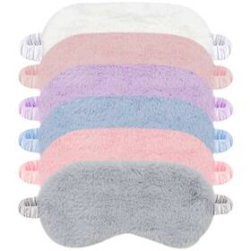 Yuntop 206200 6 Pieces Plush Eye Mask Soft Fluffy Furry 1 Count Pack Of Multicolor