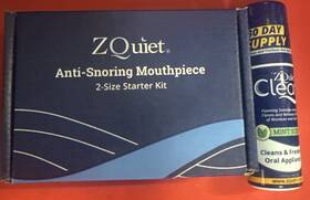 Z Quiet 76576 Anti Snoring Mouthpiece 2 Size Starter Pack With Case And Zq Clean Sealed