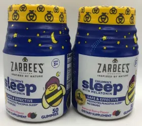 Zarbees 858438005438 2pk Childrens Sleep With Melatonin 50 Gummies Each Berry Exp 5/25