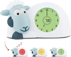 Sam-02 Zazu Kids Sam Sleep Trainer Alarm Clock And Night Light - Blue Sheep Toy