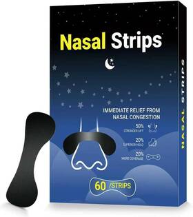 Zenithhome 744759741028 Nasal Strips For Snoring 60 Count Extra Strength Nose Breathing Blk