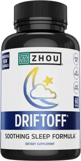 3708241 Zhou Nutrition Drift Off Premium Sleep Aid With Valerian Root Melatonin Gaba Wel
