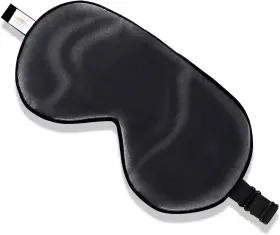 4332438674 Zimasilk Adjustable Mulberry Silk Sleep Mask Blindfold 100% Pure Black