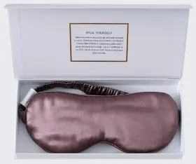 Wskda-0520f-11 Zimasilk Adjustable 22 Momme Mulberry Silk Sleep Mask Plum Wine