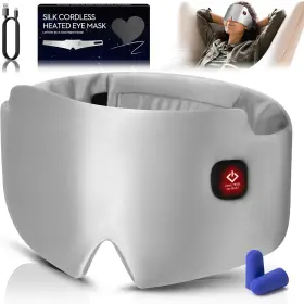 Zinpaza 445051867890 Silk Heated Eye Mask 2000mah Large Size Cordless Sleep Warm Compresses