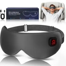 Zinpaza 768274915306 Cordless Heated Mask For Dry Eyes Light Blocking Sleeping Warm Compres