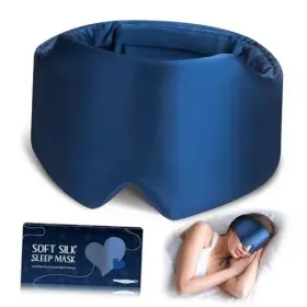 G24394-02-10.08-1000pcs-cd Zinpaza Silk Sleep Mask Large Size Eye Face Hugging Padded Navy Blue