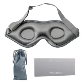Zsm3d-hs-01 Zoesmien Sleep Mask Silk - 100% Mulberry Eye 1 Count Pack Of Night Gray