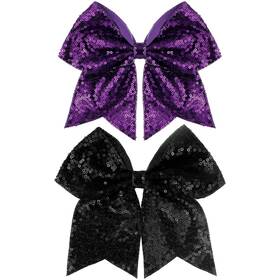Zolyco B0czn4p3rs 2 Pcs Large 7 Inch Glitter Sequin Bow Clip Party Hair Accessories For Women G