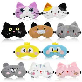 Zo-plushblindfold-10style Zoofox 10 Pack Cute Eye Mask For Kids 1 Count Of Multi-color
